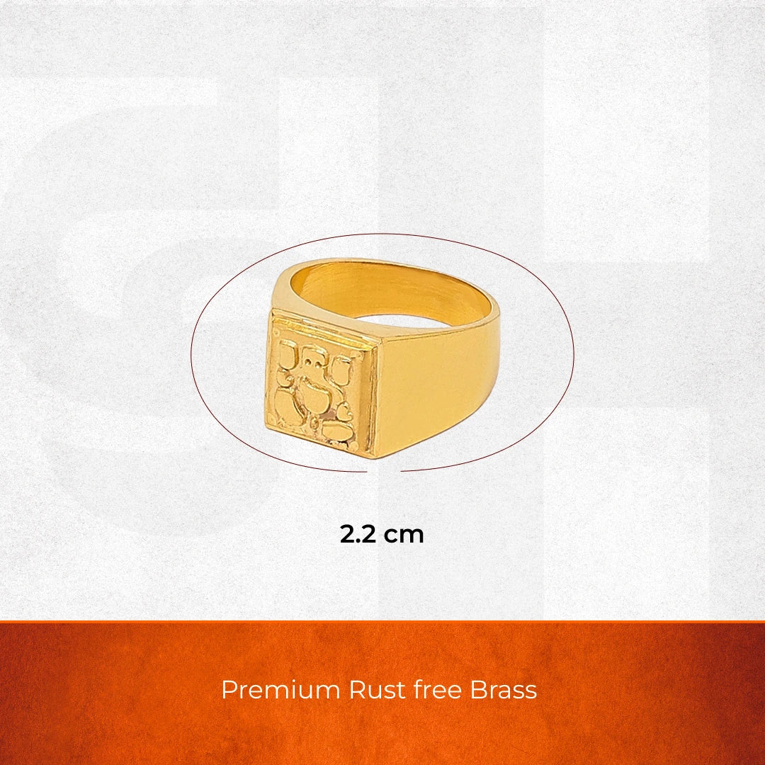 Divine Gold Plated Ganesha Ring