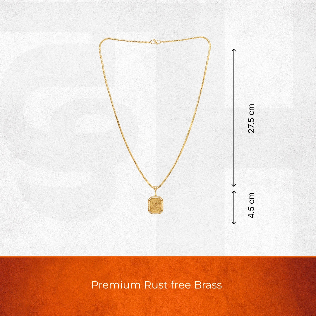 Gold Plated OM Diamond Pendant Necklace