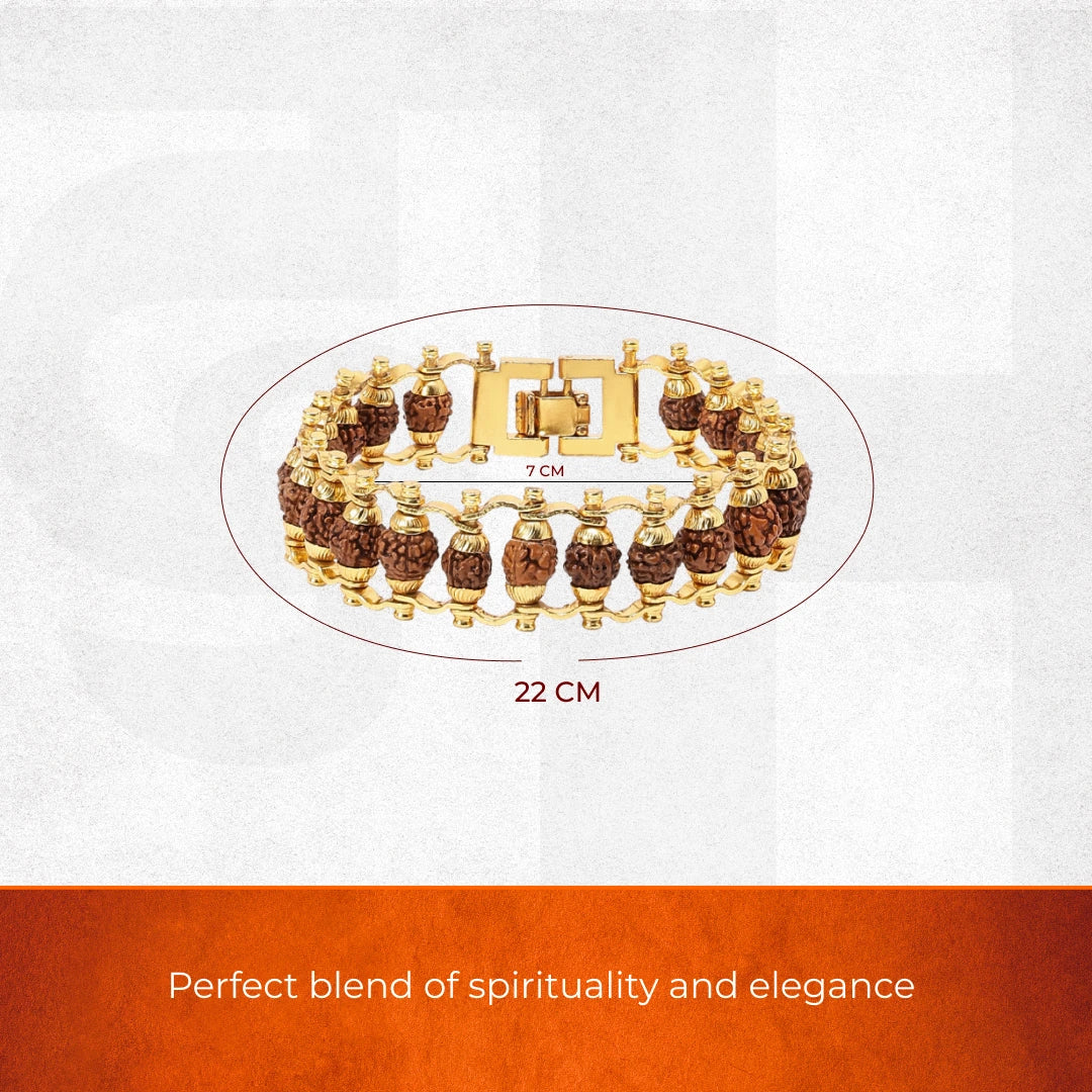 Divine Duo - Gold Plated Rudraksha & Karungali Malai Bracelet Combo
