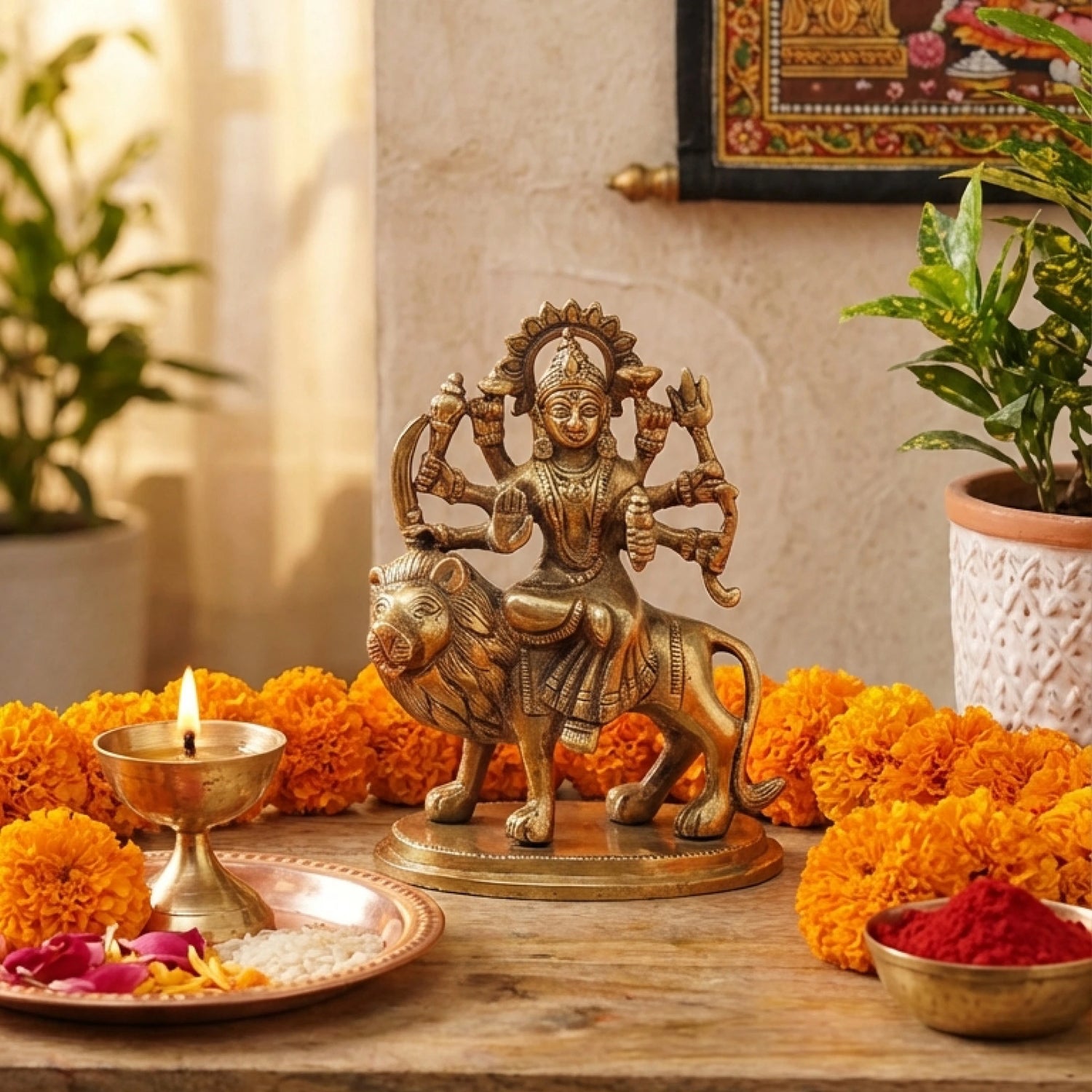 Goddess Maa Durga Brass Idol