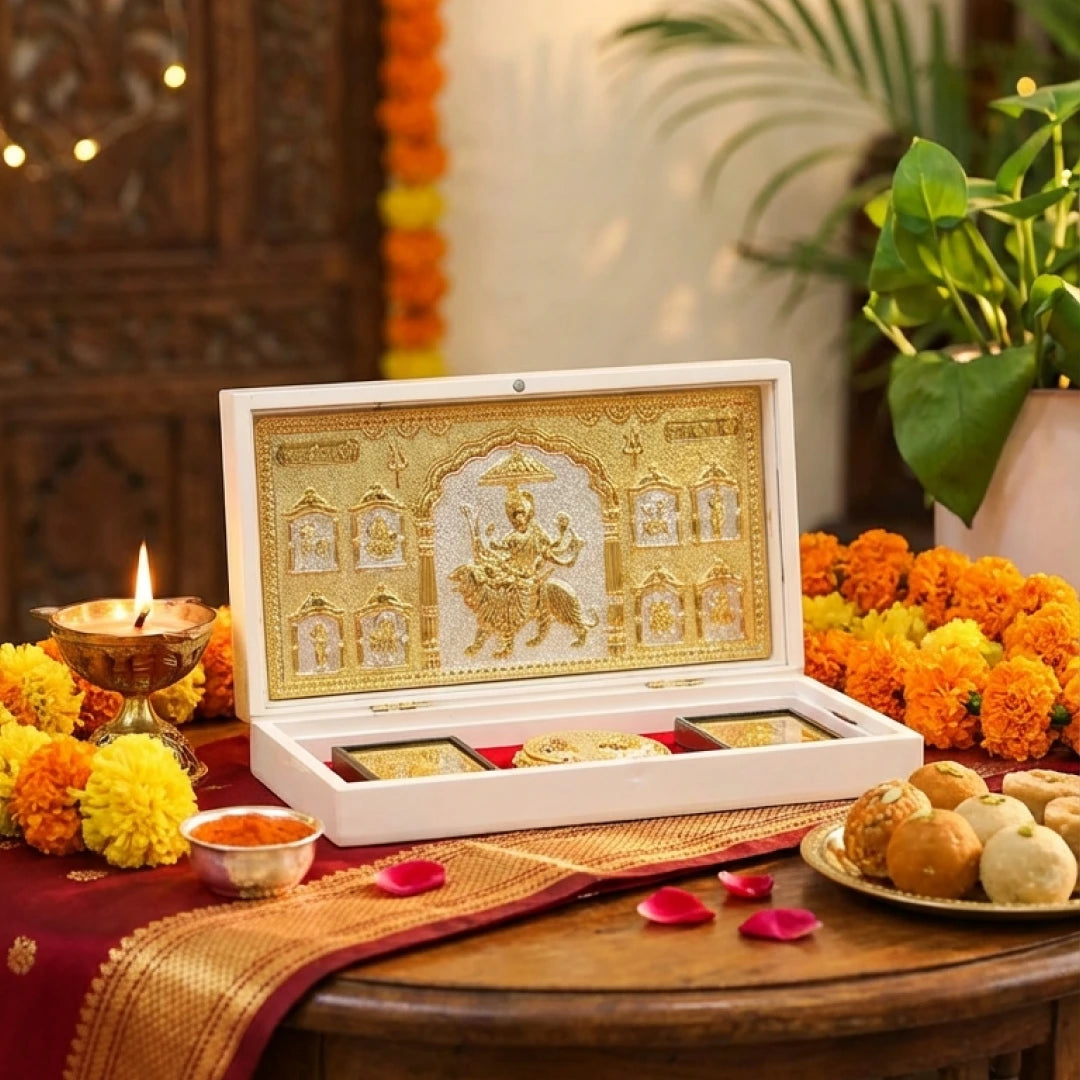 Divine Maa Durga Pocket Temple - Gold Platted