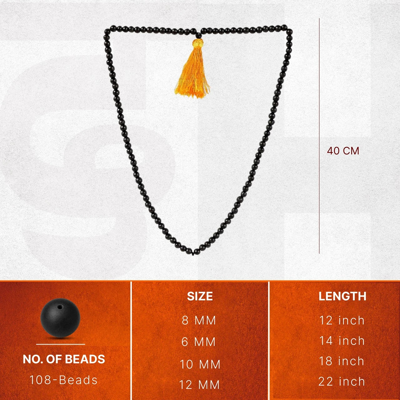 Original Karungali Malai 108-Beads Ebony Wood with Govt. Certified