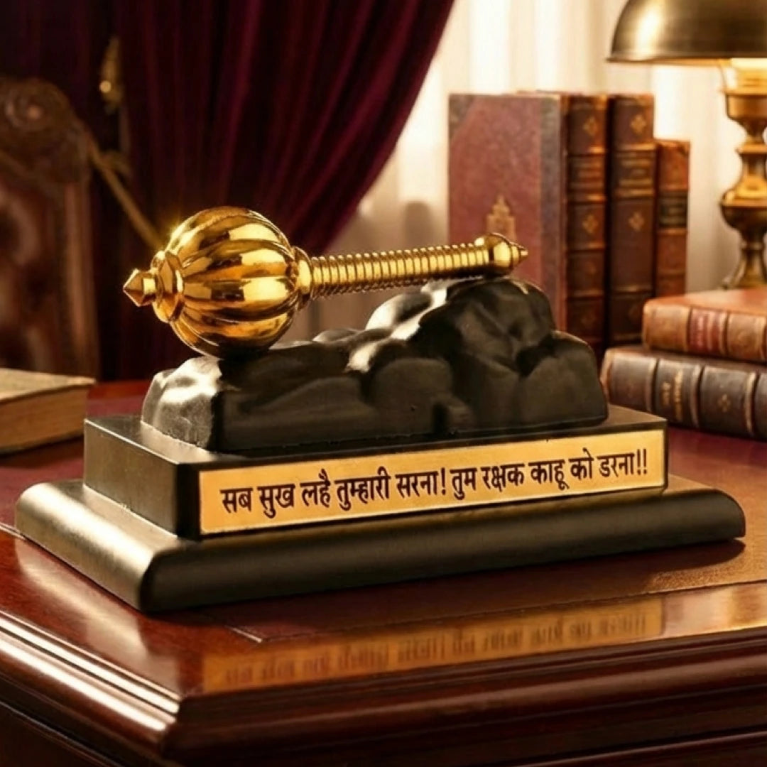 Hanuman Gada Gold Plated with Base