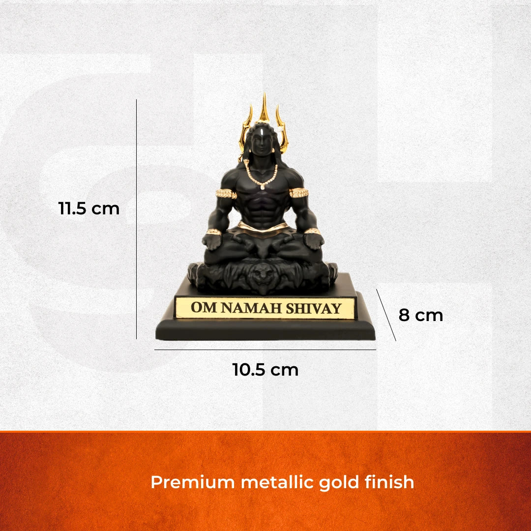 Adiyogi Gold Plated Trishul Damru with Base