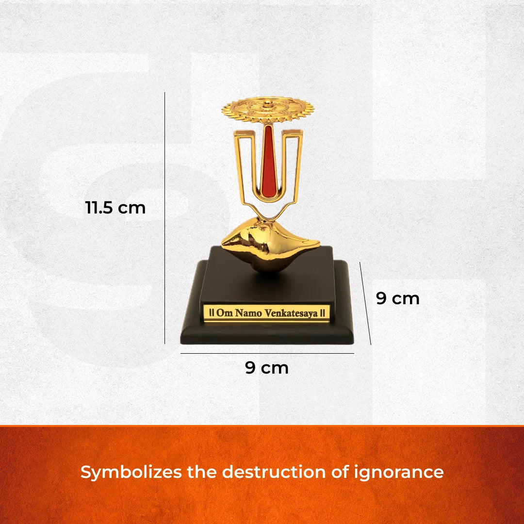 Shri Vishnu Shankh Tilak Chakra with Base