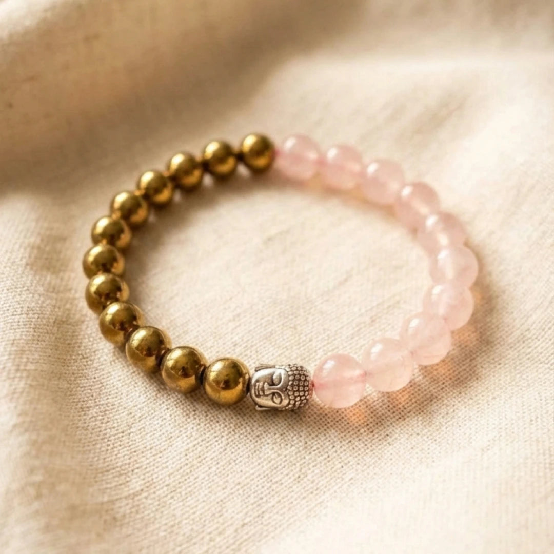 Rose Quartz & Pyrite Bracelet