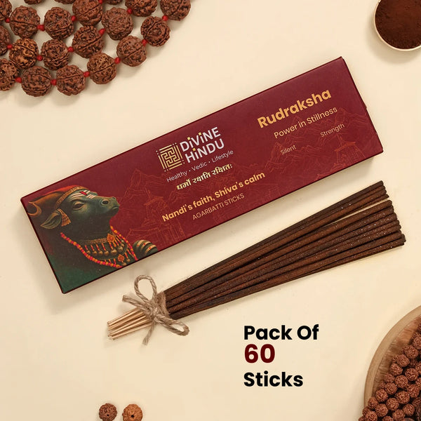 Divine Hindu Rudraksha Agarbatti / Incense Sticks (Pack of 60)