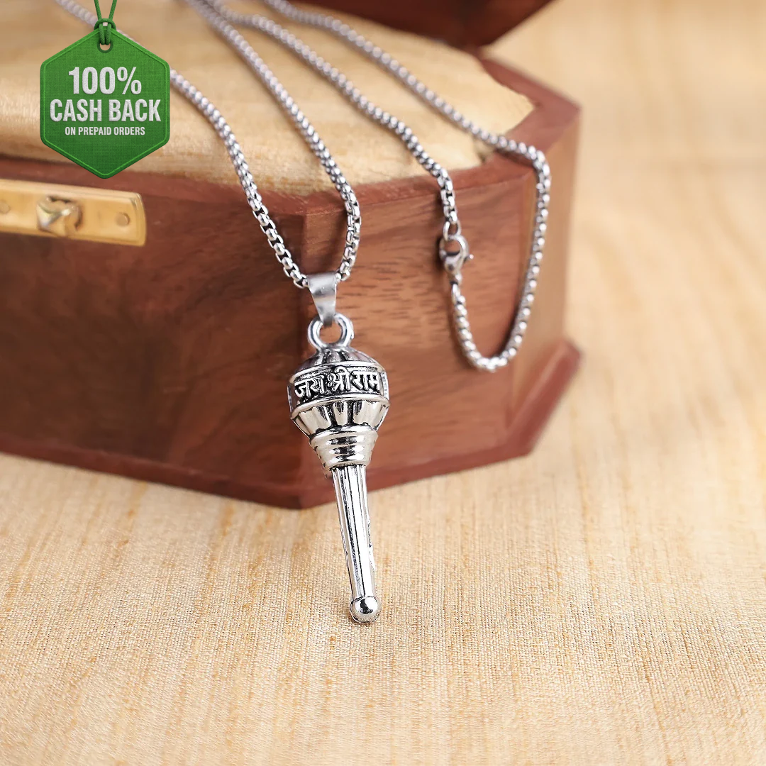 Silver Plated Hanuman Gadha Pendant