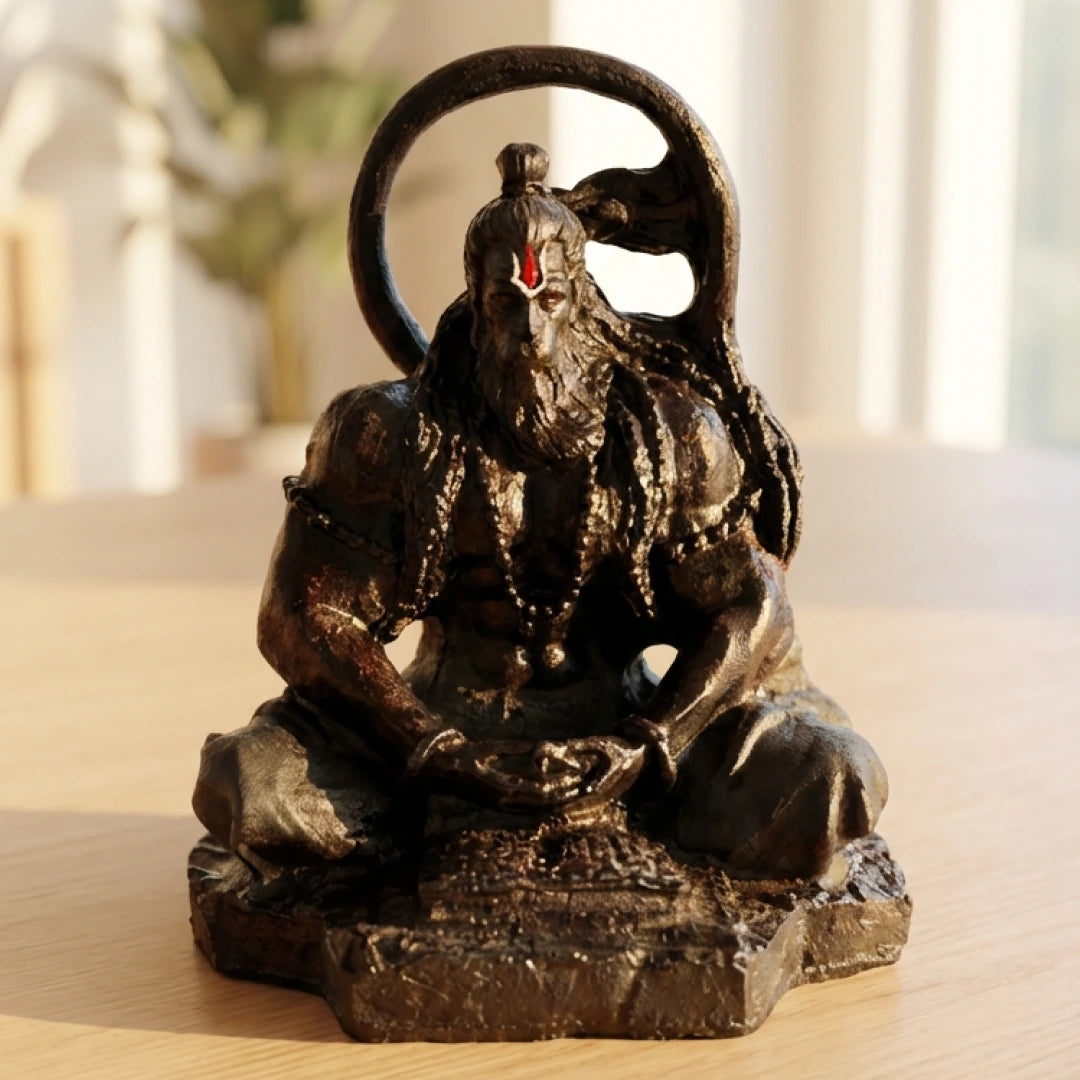 Black Hanuman Ji Idol with Tilak - Perfect for Car & Office Desks