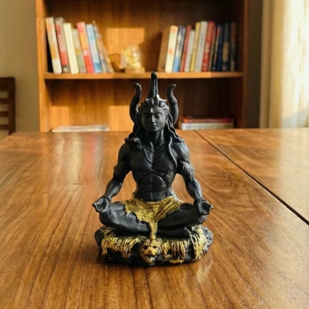Black & Gold Shiva Idol – For Car, Office & Home