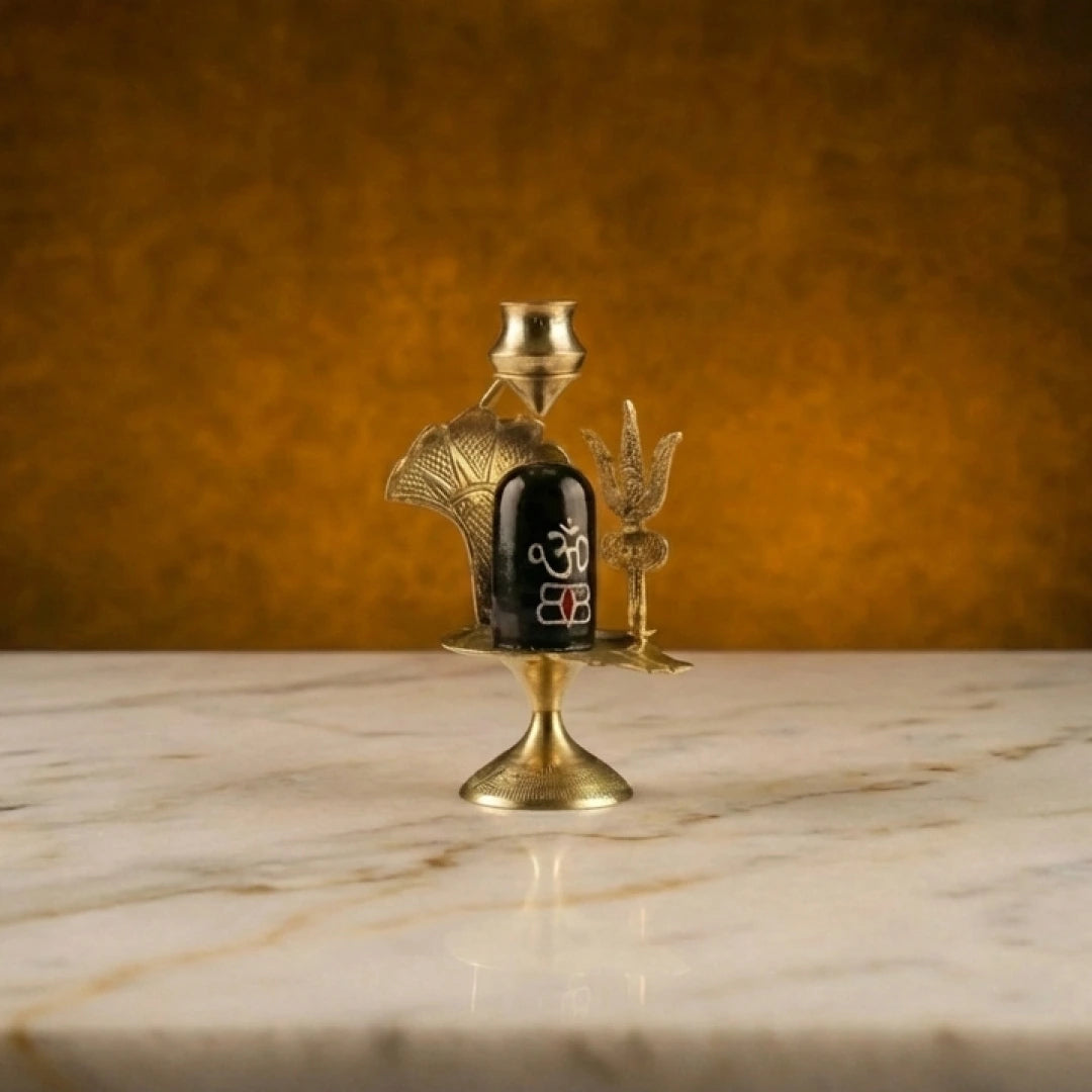 Brass Shivling with Jal drop