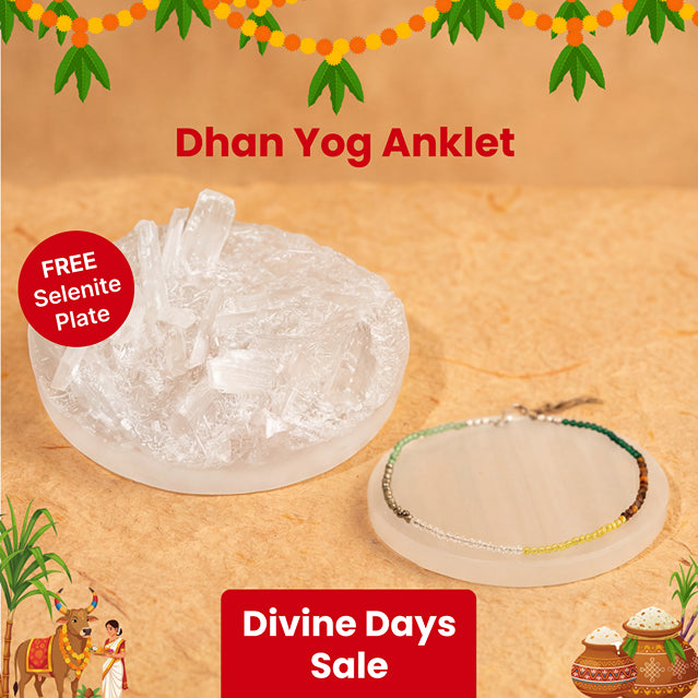 Dhan Yog Anklet for Wealth Stability with Free Selenite Plate combo