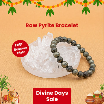Raw Pyrite Bracelet With Raw Selenite Plate