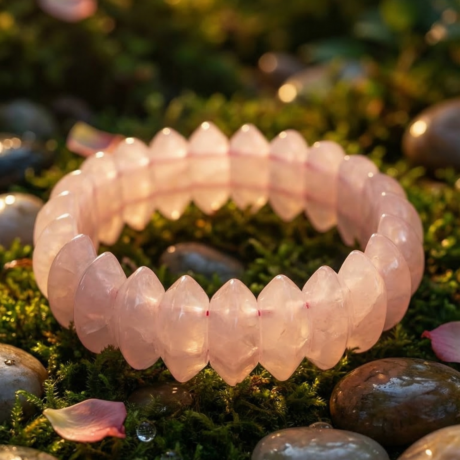 Rose Quartz Oval Cut Bracelet