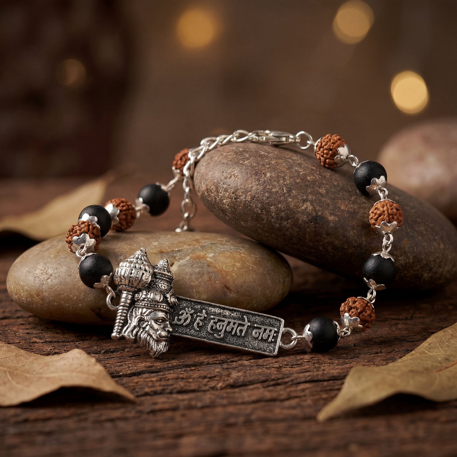 Rudraksha Karungali Hanuman Mantra Bracelet
