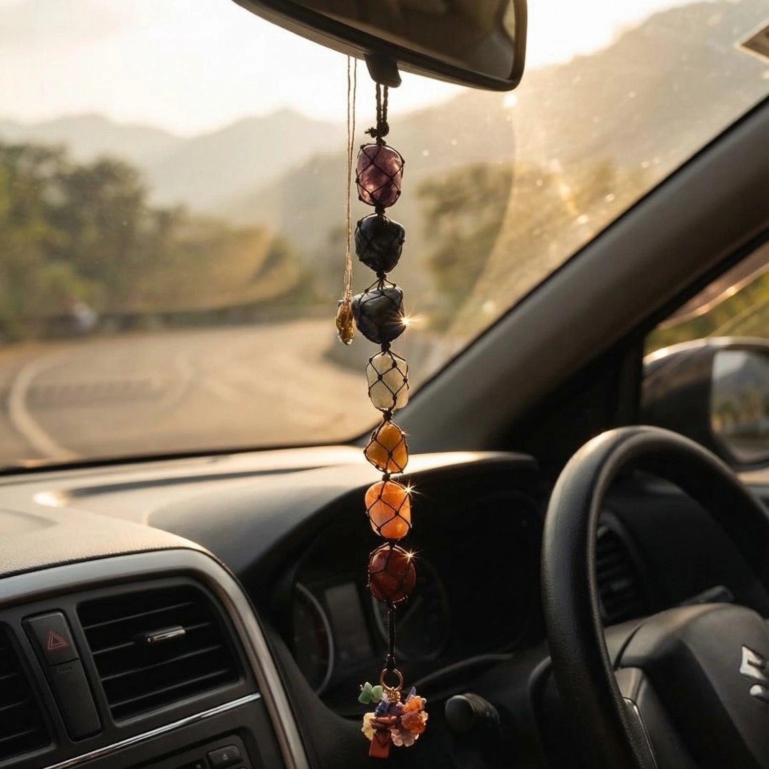 7 Chakra Stone Hanging for Home, Office & Car