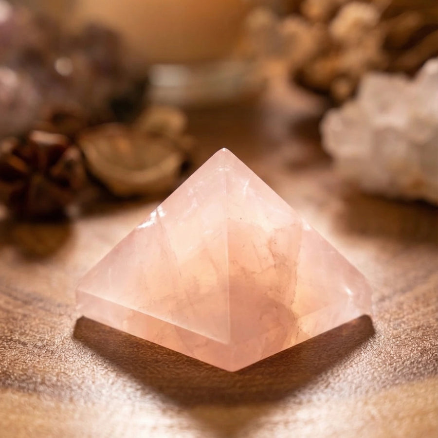Rose Quartz Pyramid for Love & Harmony