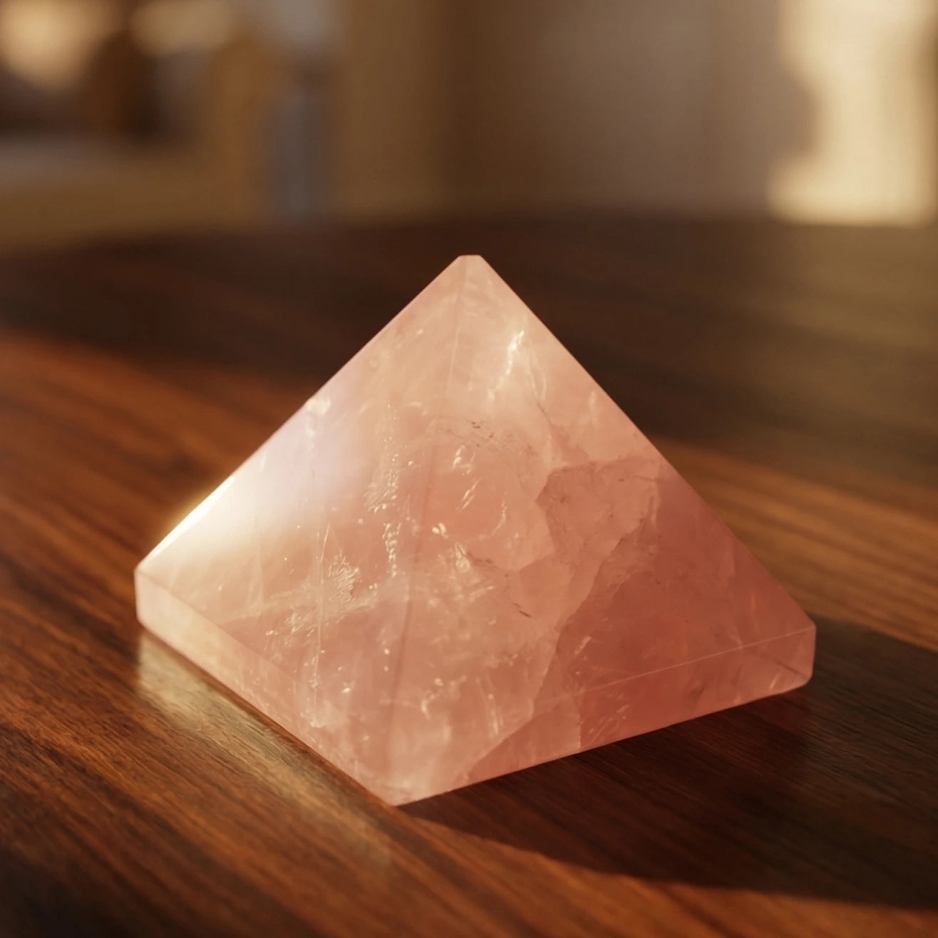 Rose Quartz Pyramid for Love & Harmony