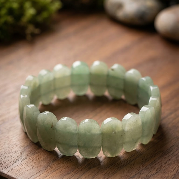 Green Aventurine Flat Beaded Bracelet