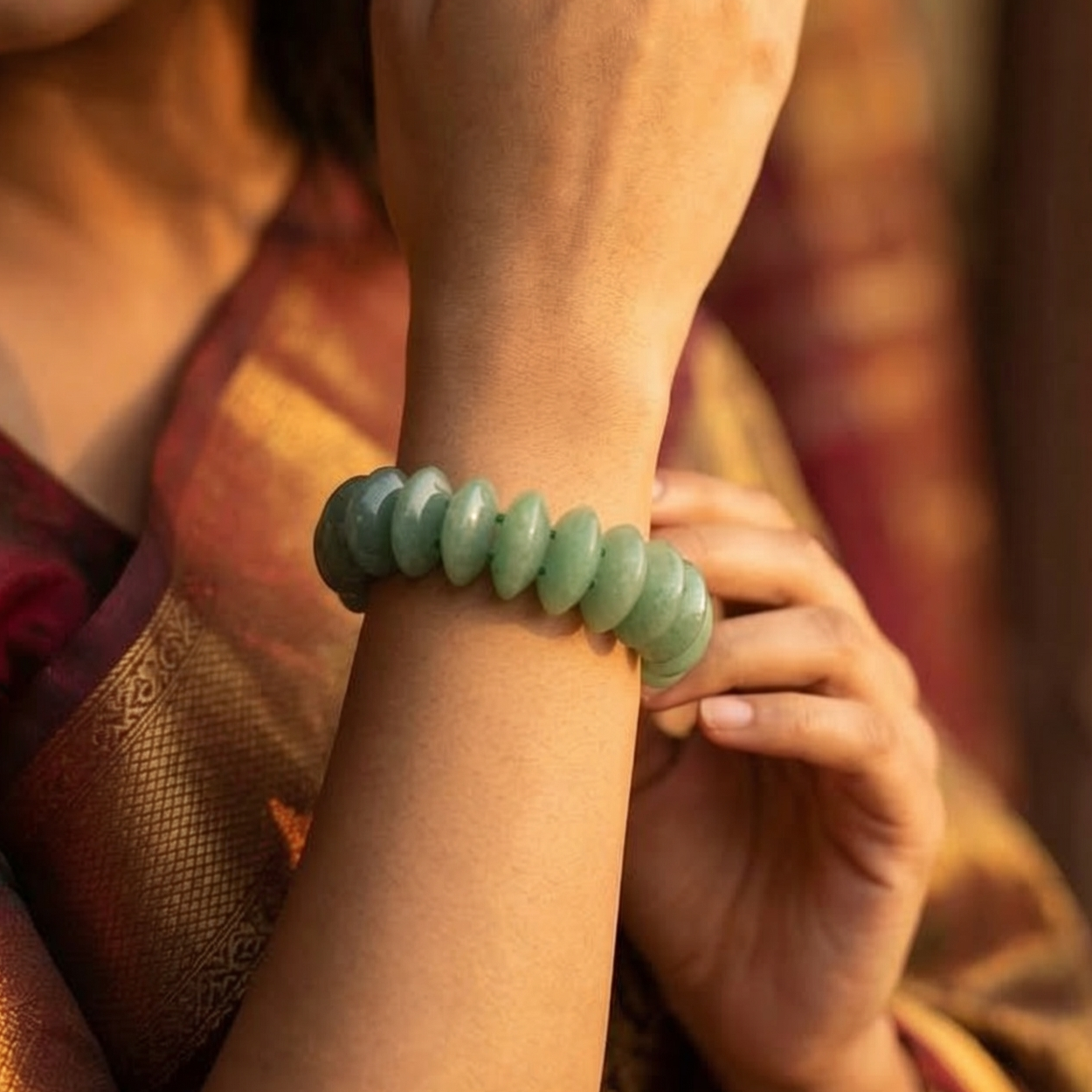 Green Aventurine Oval Cut Bracelet