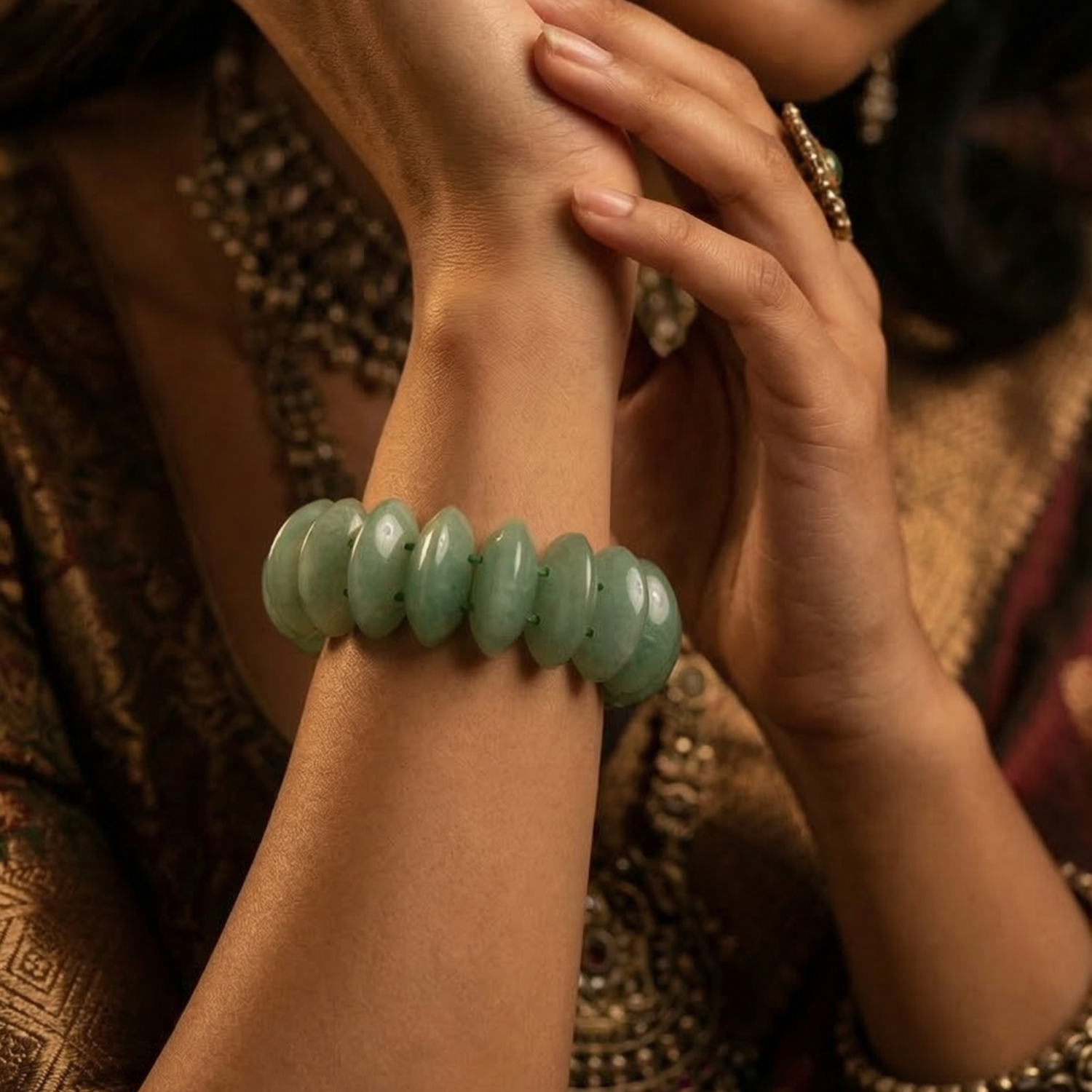 Green Aventurine Oval Cut Bracelet