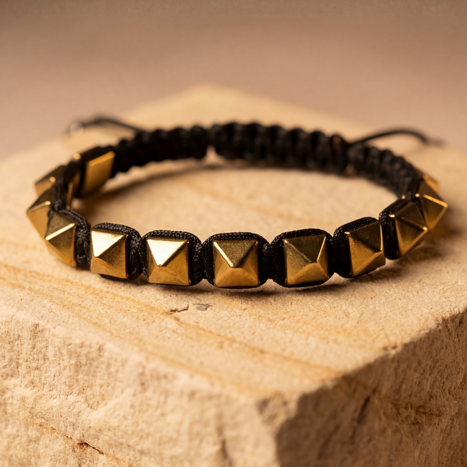 Golden Pyrite Pyramid Bracelet