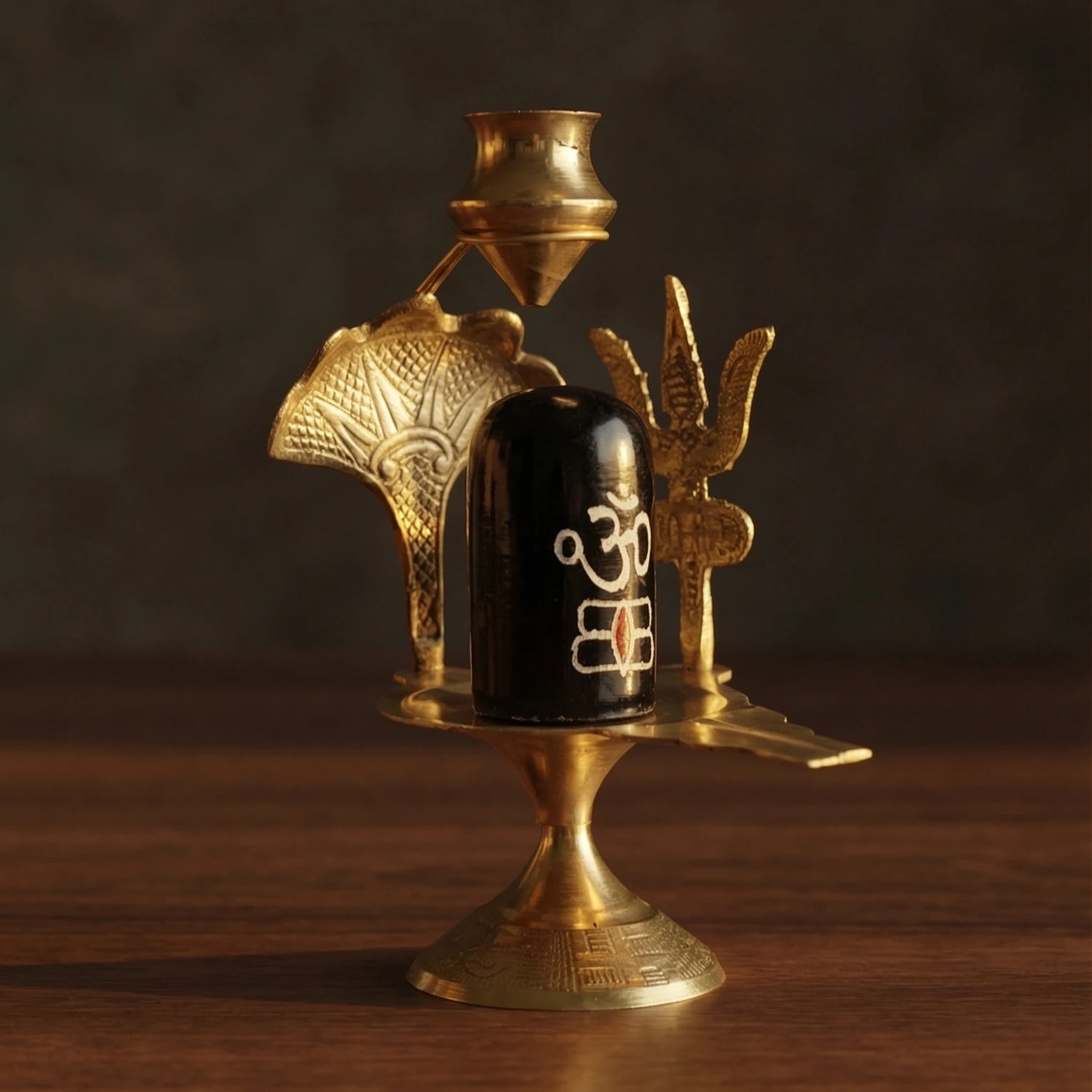 Brass Shivling with Jal drop