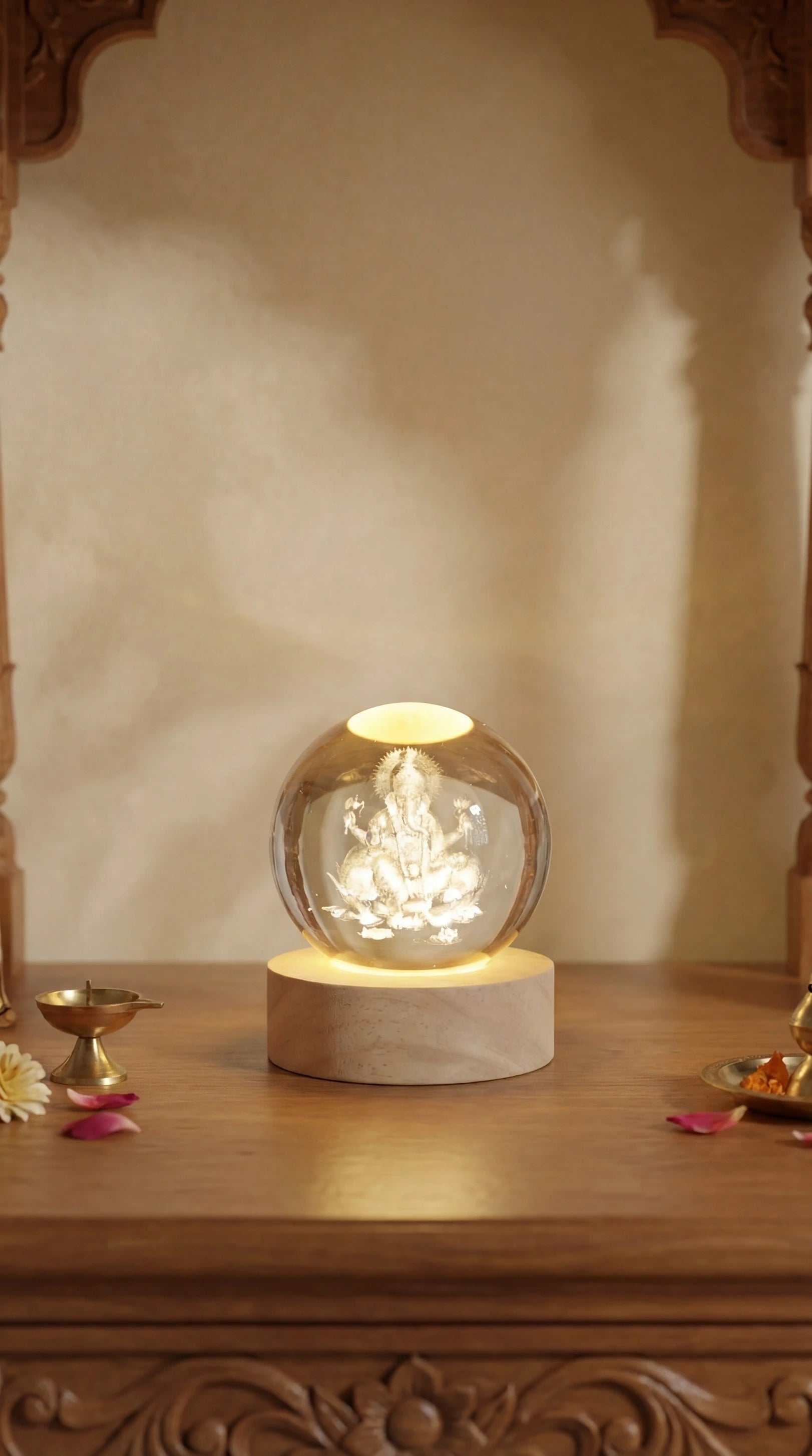 Ganesh Ji 3D Crystal Ball