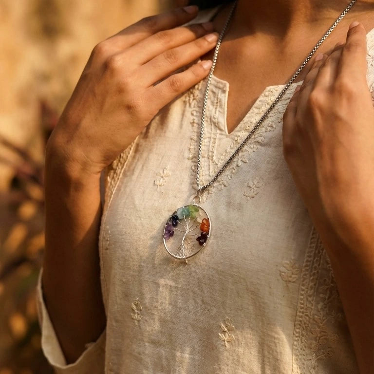 7 Chakra Tree of Life Pendant