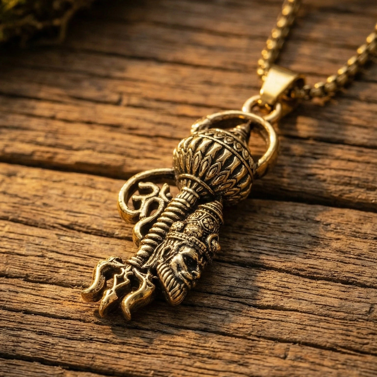 Hanuman Gada gold plated pendant for men and women 