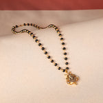 Divine Karungali Malai with Gold Capped Beads & Shiv Trishul Pendant