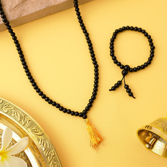 Original Karungali Malai 108-Beads & Karungali Malai Bracelet Combo with Govt. Certification