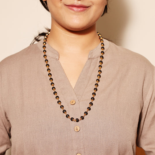 Divine Karungali Malai with Gold Capped Beads | Govt Lab Certified