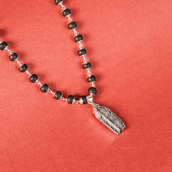 Lord Murgan Shakti Pendant with Silver Capped Karungali