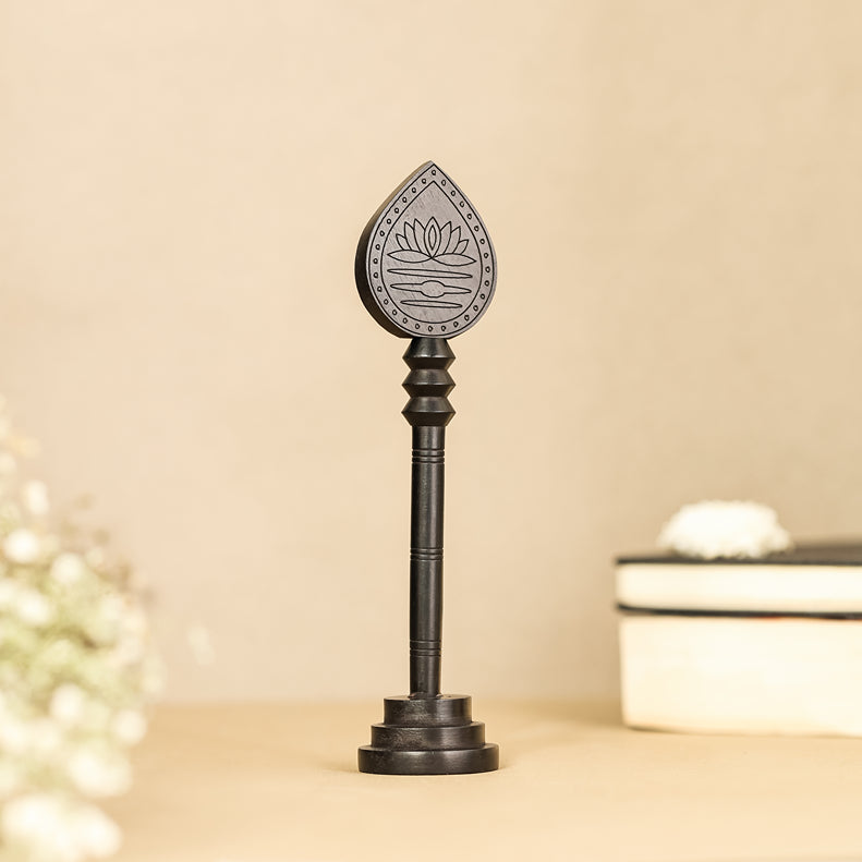 Divine Hindu Karungali Vel with Base/ Karungali Murugan Astra | Ebony wood