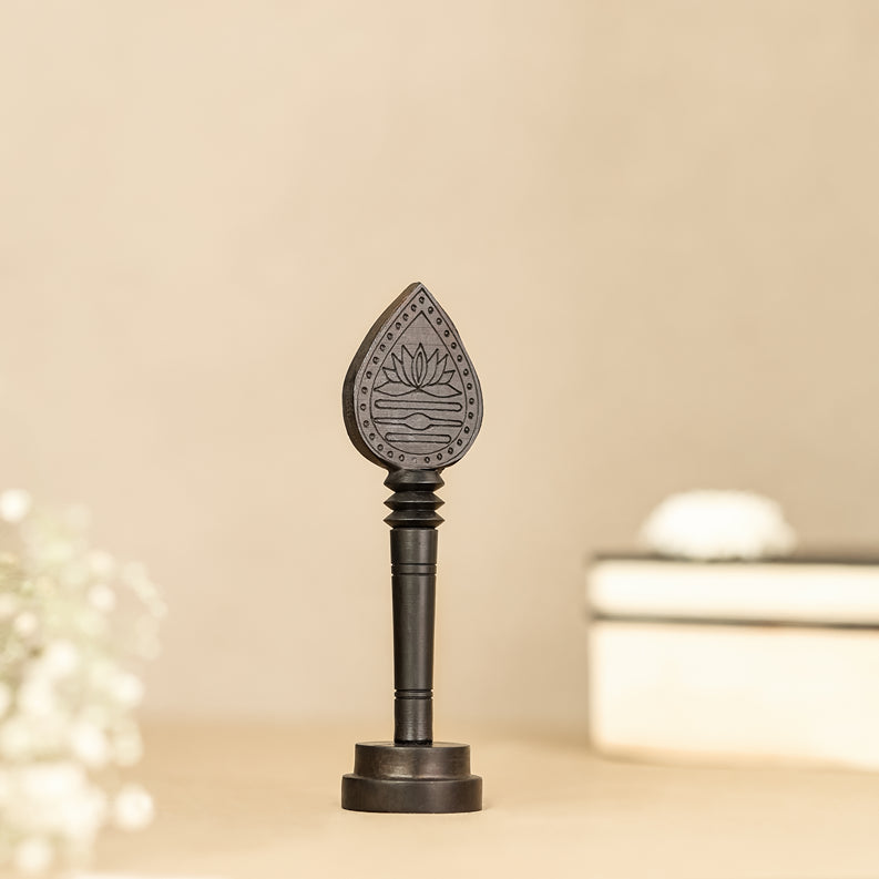 Divine Hindu Karungali Vel with Base/ Karungali Murugan Astra | Ebony wood