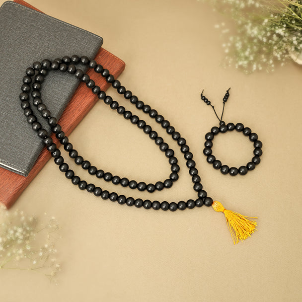 Original Karungali Malai 108-Beads & Karungali Malai Bracelet Combo with Govt. Certification