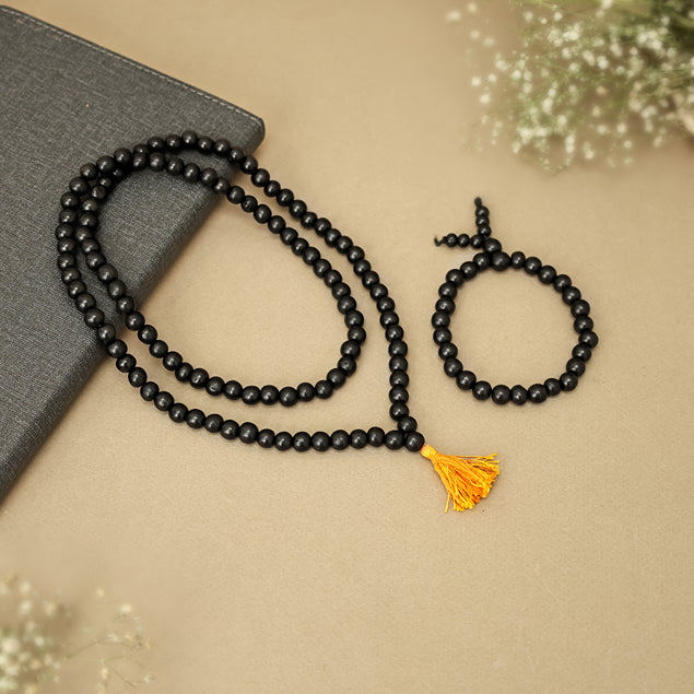 Original Karungali Malai 108-Beads & Karungali Malai Bracelet Combo with Govt. Certification