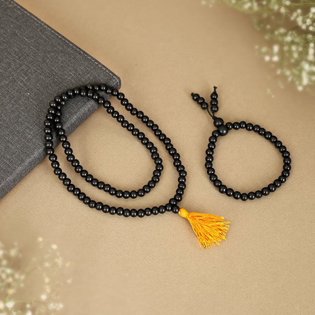 Original Karungali Malai 108-Beads & Karungali Malai Bracelet Combo with Govt. Certification