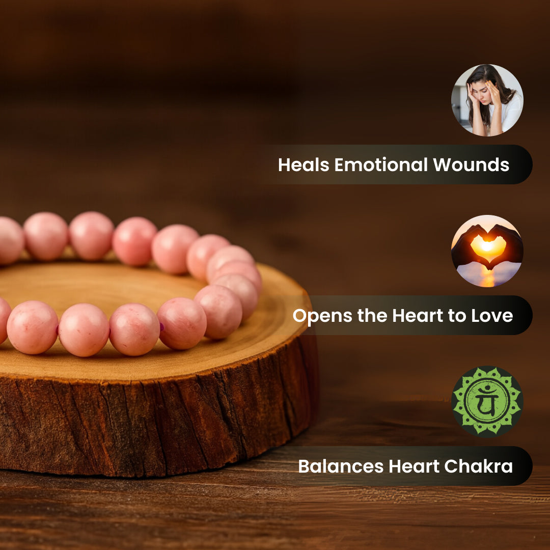  If you are struggling with relationship issues and feeling constantly drained even after putting in the effort, a rhodochrosite bracelet can boost your relations.