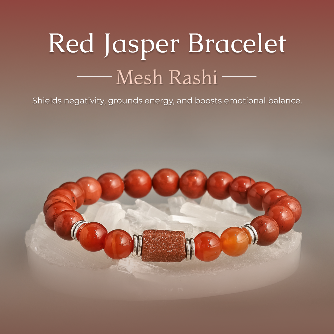 Red Jasper Bracelet (Mesh Rashi) Aries
