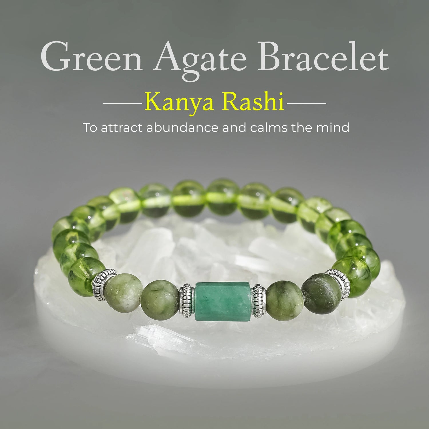 Green Agate Stone Bracelet (Kanya Rashi) Virgo