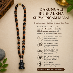 Karungali Rudraksha shivalingam Malai