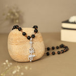 Karungali Malai (Copper wire) with Shiv Trishul & Nandi Pendant in Silver Finish