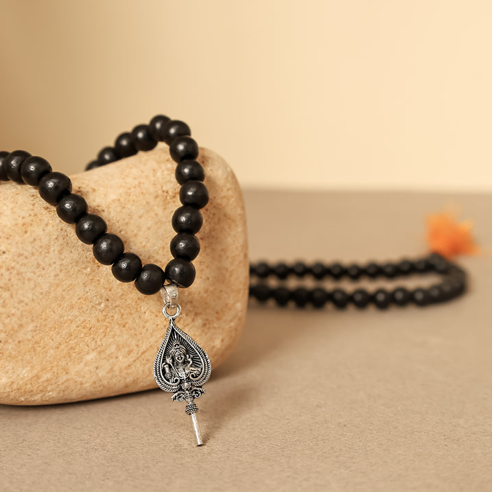 Karungali Malai with Murgan Shastra Pendant 8mm 