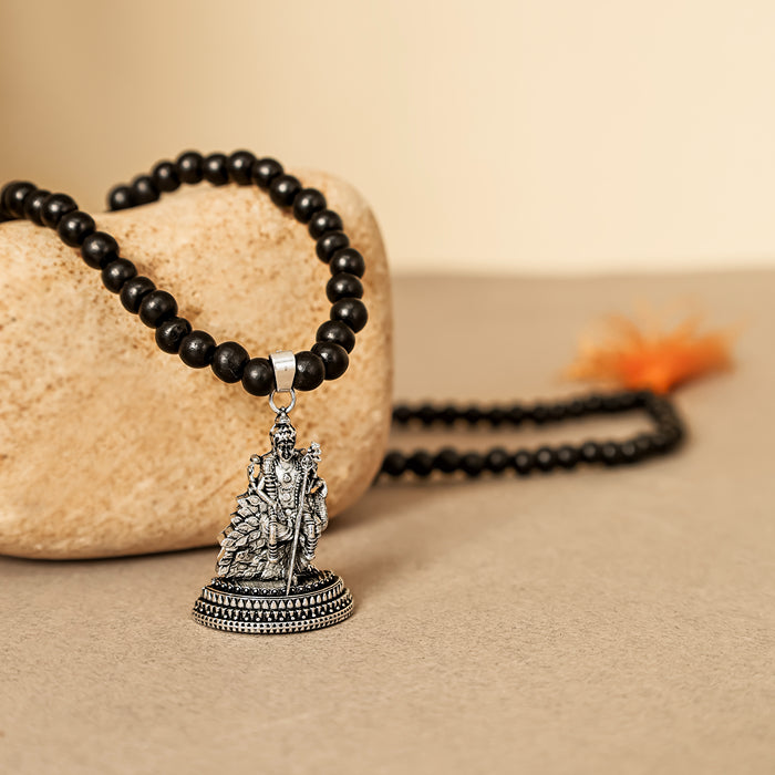 Karungali Malai with lord murgan with base 6mm