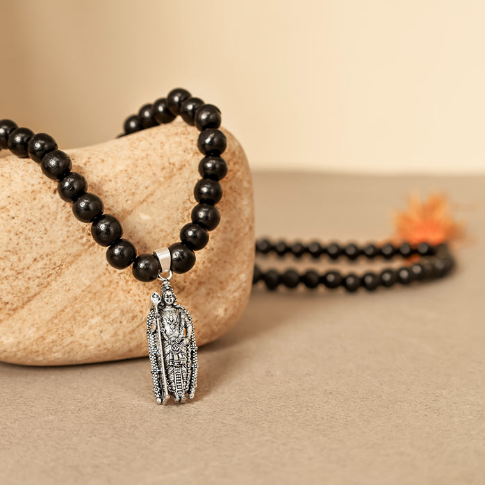 Karungali Malai with murgan shakti pendant 8mm 