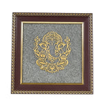 Lord Ganesha Raw Pyrite Frame | Brings Good Luck & Abundance