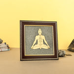 Meditating 7 Chakra Body Raw Pyrite Frame for Energy Alignment