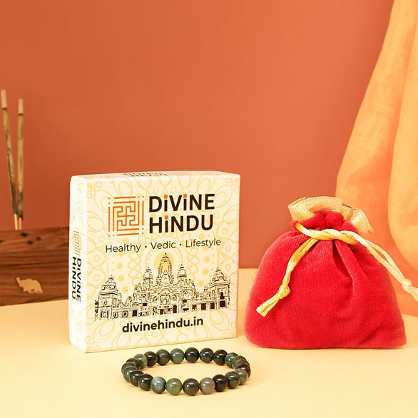 Moss Agate Stone Bracelet by Divine Hindu